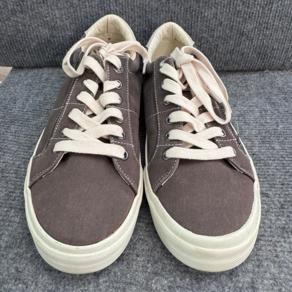 Taos Plim Soul Lux Charcoal Grey Canvas Side Zip Lace Up Sneakers Shoes 8 - Picture 4 of 9